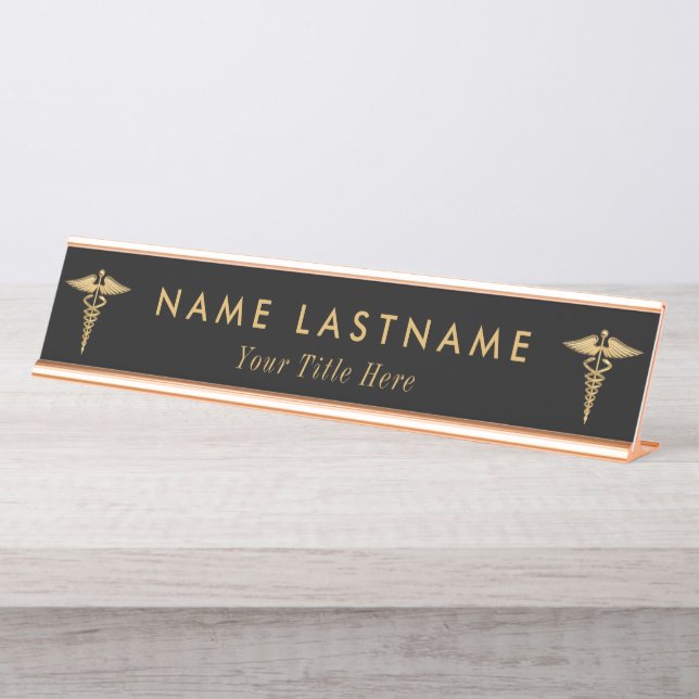 Medical Professional Personalized TGold Desk Name  Desk Name Plate (Front)