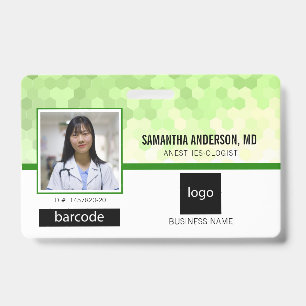 Medical Professional Photo and Logo Green Badge