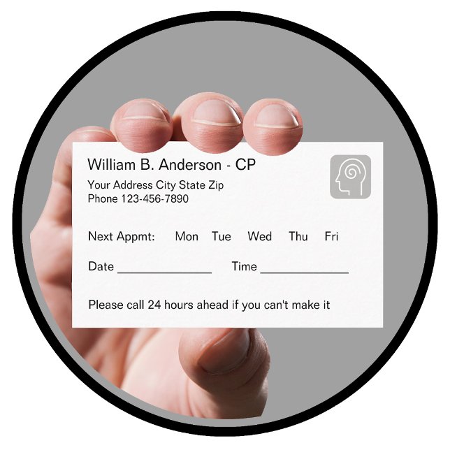 Medical Psychologist Office Appointment Reminder Card (Creator Uploaded)