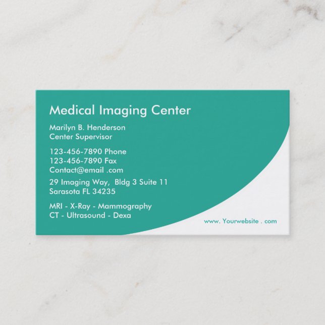 Medical Radiology Business Cards (Front)