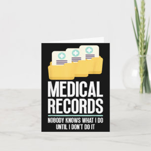 Medical Records Director Funny Medical Records Card