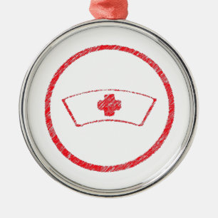 medical red emt hospital ER nurse cross Metal Ornament