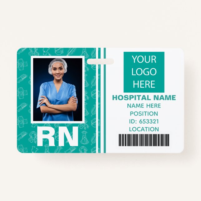 Medical Registered Nurse Photo ID Badge (Front)