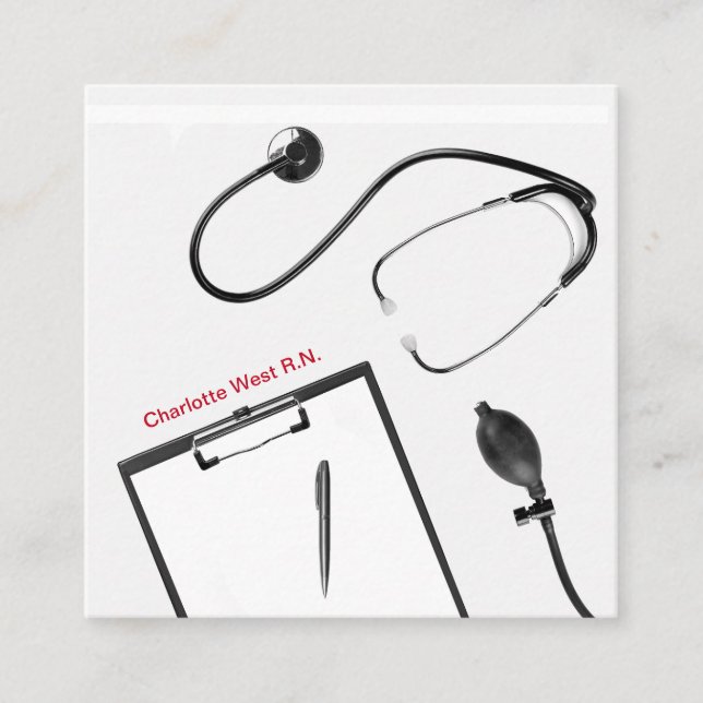 Medical Registered Nurse Unique Business Cards (Front)