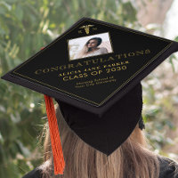 Medical school 2025 graduate black gold photo