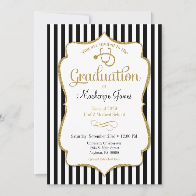 Medical School Graduation Announcement Doctor Grad (Front)
