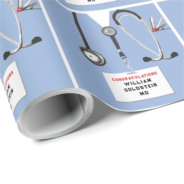 Medical School Graduation Gift Wrapping Paper (Roll Corner)
