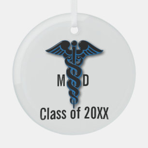 Medical School Graduation Glass Ornament