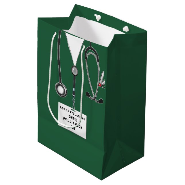 Medical School Graduation Medium Gift Bag (Front Angled)