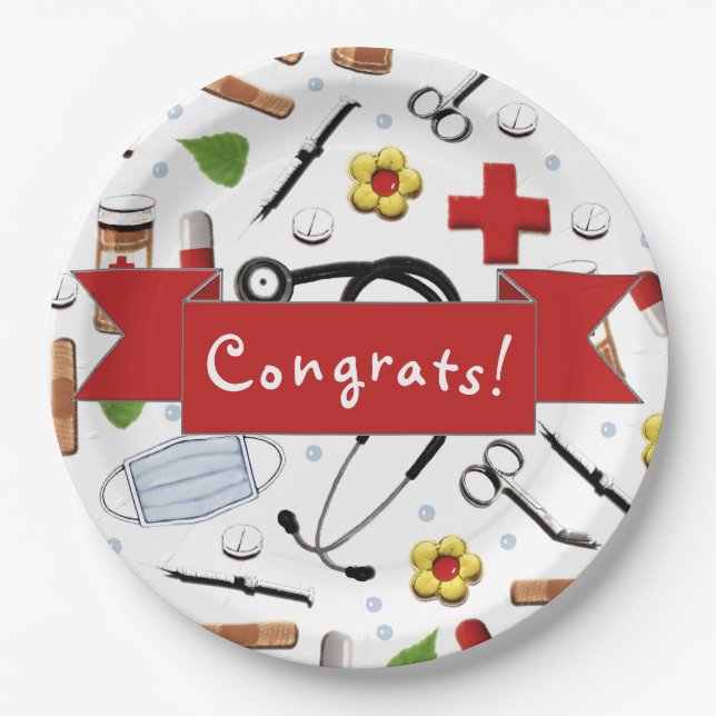 Medical School Graduation Paper Plate (Front)