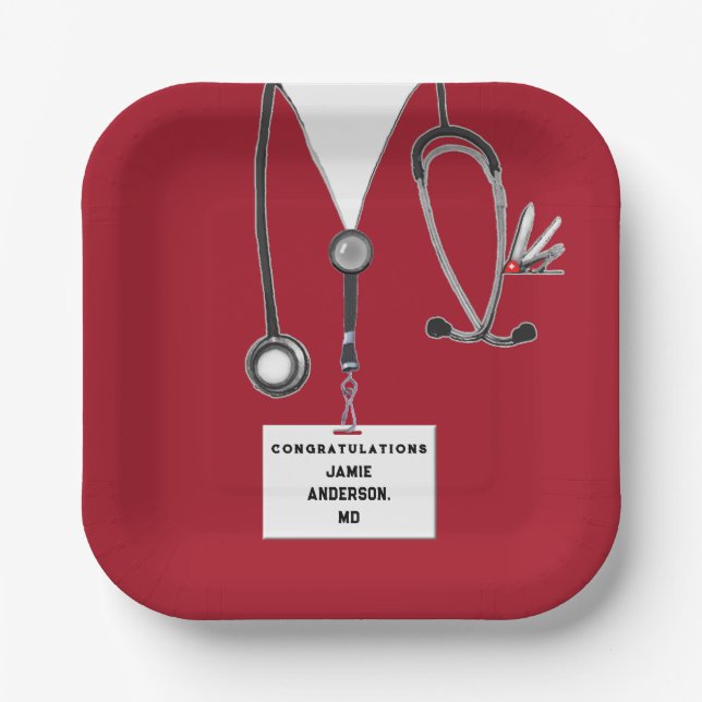 Medical School Graduation Paper Plate (Front)