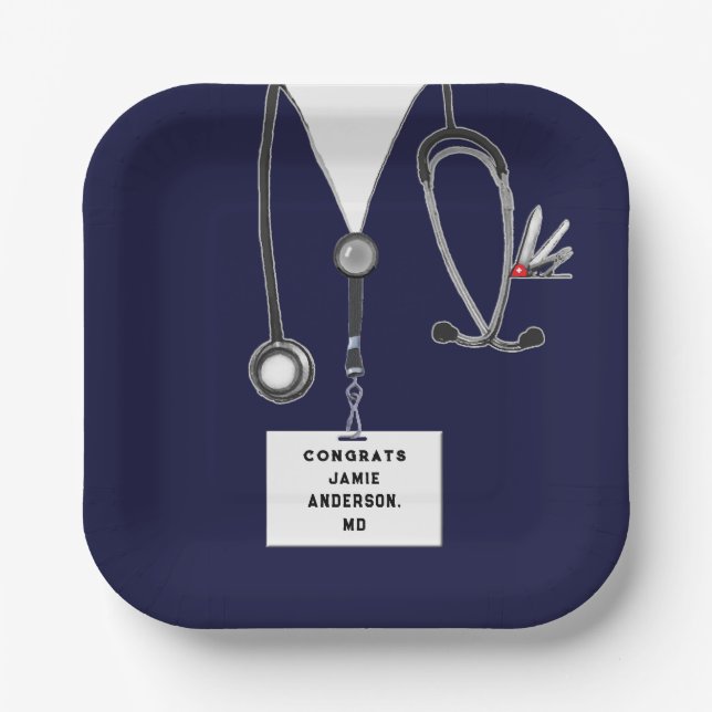 Medical School Graduation Paper Plate (Front)