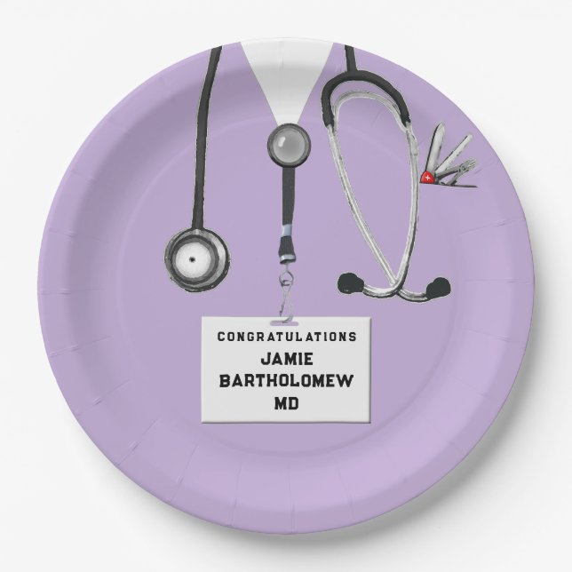 Medical School Graduation Paper Plate (Front)