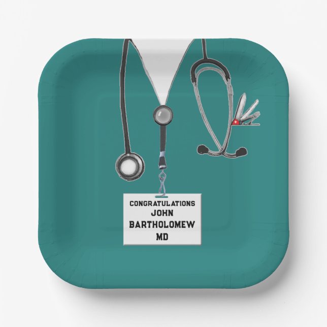 Medical School Graduation Paper Plate (Front)