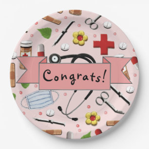 medical school graduation paper plate