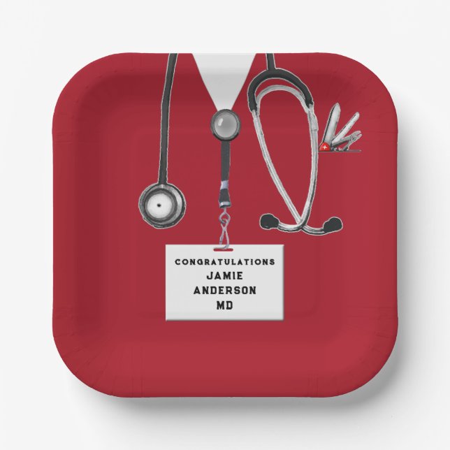 Medical School Graduation Paper Plate (Front)