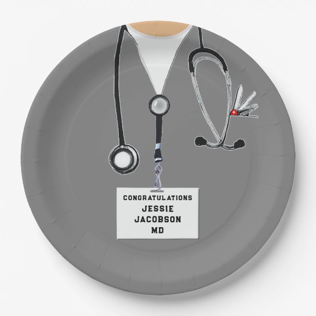 Medical School Graduation Paper Plate (Front)