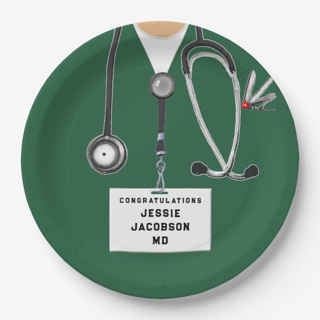 Medical School Graduation Paper Plate (Front)