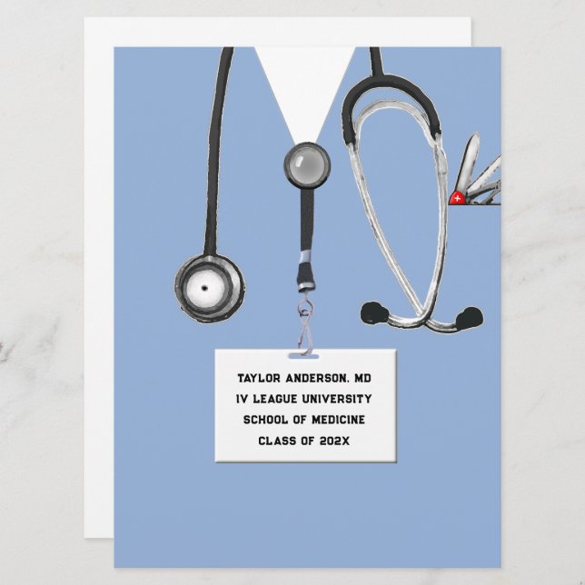Medical School Graduation Party Invitation (Front/Back)