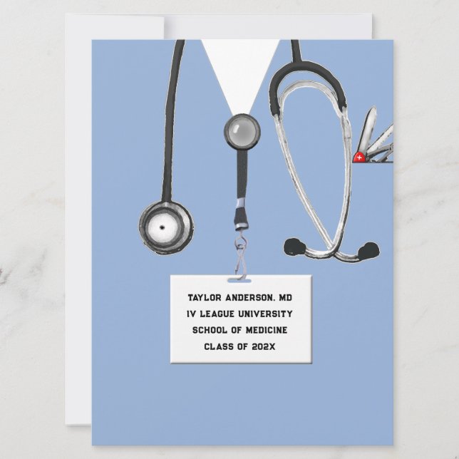 Medical School Graduation Party Invitation (Front)