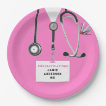 Medical School Graduation Party Paper Plate