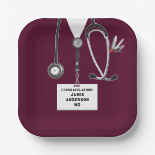 Medical School Graduation Party Paper Plate