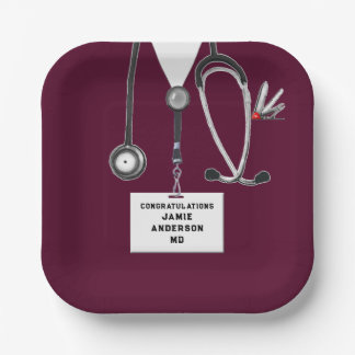 Medical School Graduation Party Paper Plate