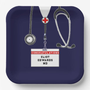 Medical School Graduation Party Paper Plates