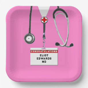 Medical School Graduation Party Paper Plates