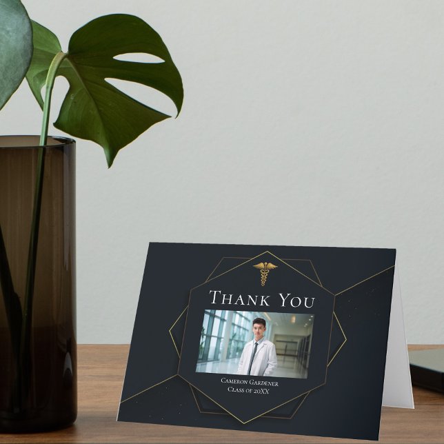 Medical School Graduation Photo Personalized Thank You Card (Creator Uploaded)
