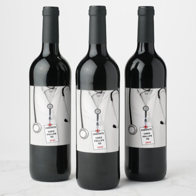 Medical School Graduation Wine Label (Bottles)