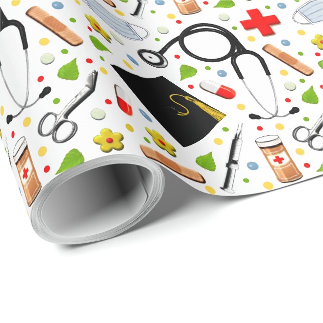 Medical School Graduation Wrapping Paper (Roll Corner)