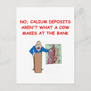 medical school joke postcard