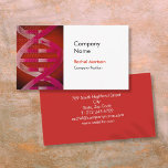 Medical Science DNA Healthcare Modern Red Business Card<br><div class="desc">A science-themed modern professional business card featuring a DNA medical science graphic. Designed by Thisisnotme©</div>