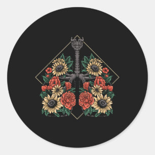 Medical Science Pulmonologist Anatomical Lungs Flo Classic Round Sticker
