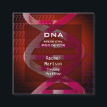 Medical Science Red DNA Modern Square Business Card<br><div class="desc">A medical science-themed modern professional business card featuring red DNA. Designed by Thisisnotme©</div>