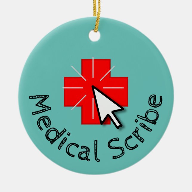 Medical Scribe Profession Ceramic Ornament (Front)