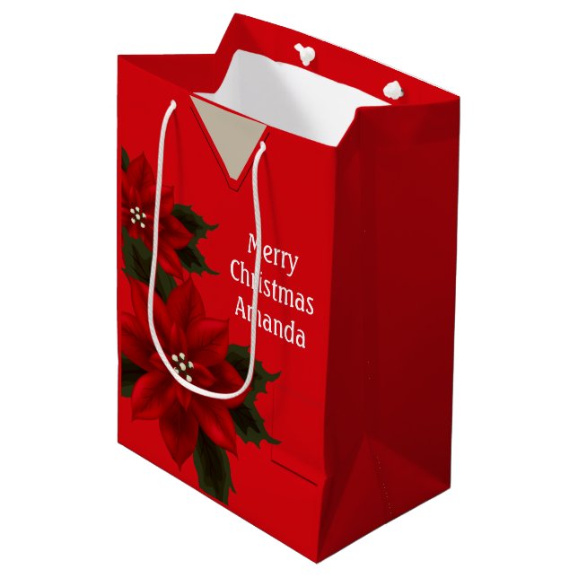 Medical Scrubs Christmas Red MGB Medium Gift Bag (Front Angled)