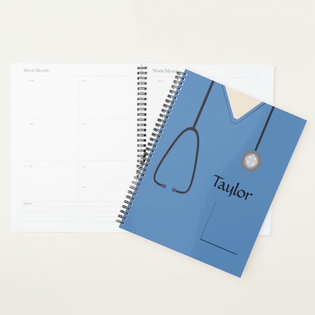 Medical Scrubs Nirse Doctor Blue Planner (Display)