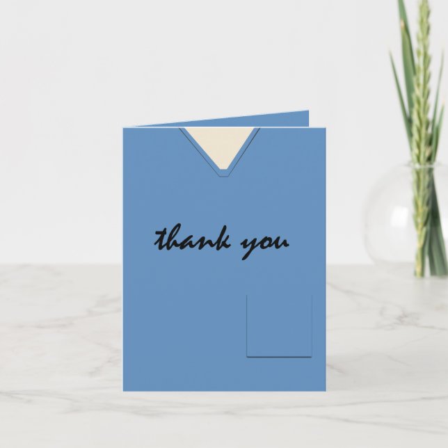Medical Scrubs Nurse Doctor Blue Custom Thank You (Front)
