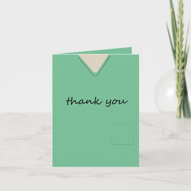 Medical Scrubs Nurse Doctor Light Green Thank You (Front)