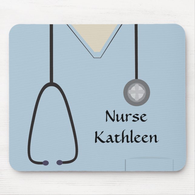 Medical Scrubs Uniform Light Blue Mouse Pad (Front)