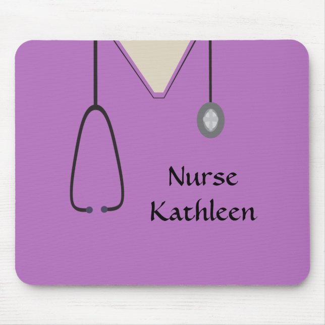 Medical Scrubs Uniform Violet Mouse Pad (Front)