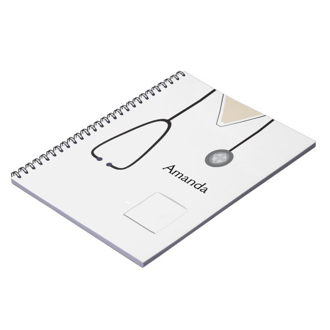 Medical Scrubs White Notebook (Left Side)
