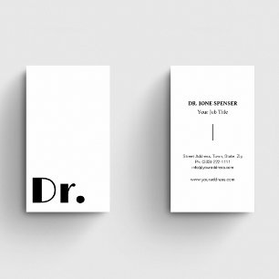 Medical Services l Black & White Healthcare Doctor Business Card