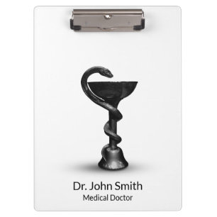 Medical Snake Bowl Hygieia White Caduceus Black Clipboard