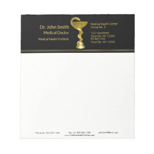 Medical Snake Classy Bowl Hygieia Gold Caduceus Notepad