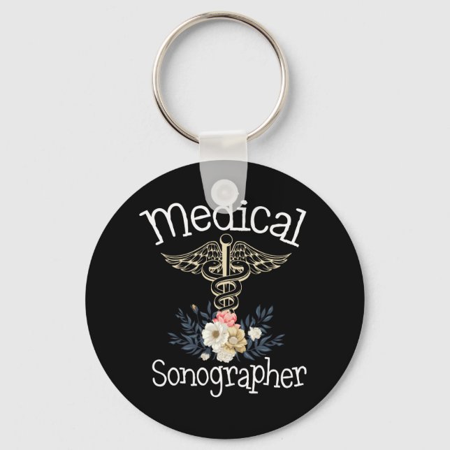Medical Sonographer Cute Sonography Gift Keychain (Front)