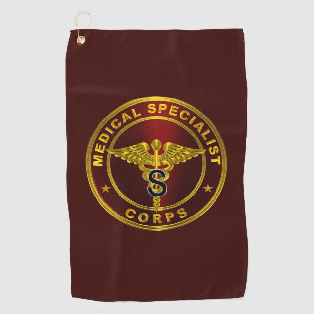 Medical Specialist Corps Golf Towel (Front)
