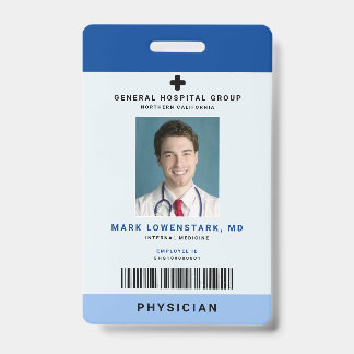 Medical Staff ID + Barcode Vertical Badge
